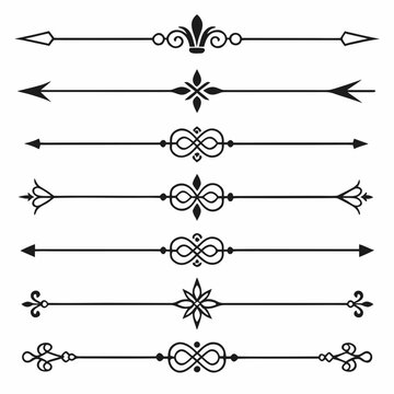 Ornate divider flourish decorative element vintage style.