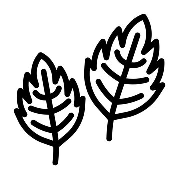 Mint Leaf icon illustration. This is a vector single icon with a line style. It is suitable for various purposes, including website design, mobile app design, and logo design.