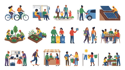 Fototapeta premium Diverse People Engaging in Eco-Friendly Activities and Sustainable Lifestyles