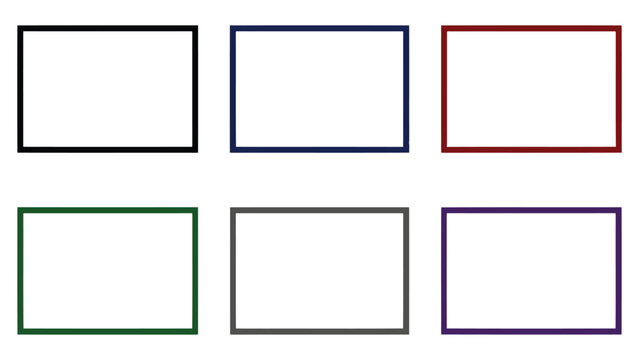 Colorful rectangle borders on for design elements