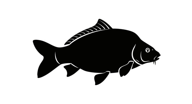 Black Fish Silhouette Side View.