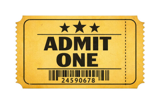 PNG Vintage admit one ticket illustration.