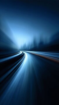 Abstract high-resolution blue blurred background with road-shaped motion lines, dark gradient vector illustration, smooth black and white tones, detailed modern vector graphics