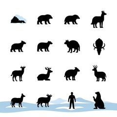 Obraz premium Elephants in various poses and activities on beach.
