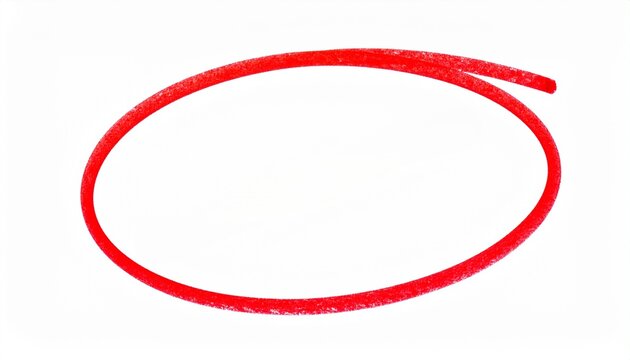 Hand Drawn Red Oval Marker Circle