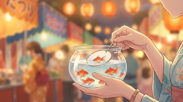 金魚すくい Images – Browse 4,300 Stock Photos, Vectors, and Video