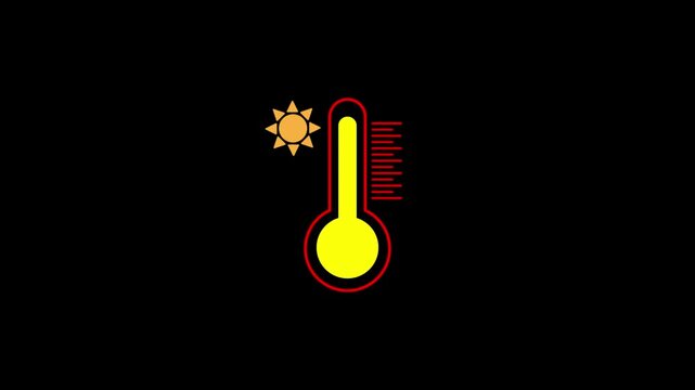 Temperature Icon Animation with Thermometer and Climate Indicator