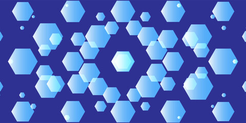 Hexagon abstract background. Blue geometric gradient shape glowing. Digital hi tech technology vector illustration. © H