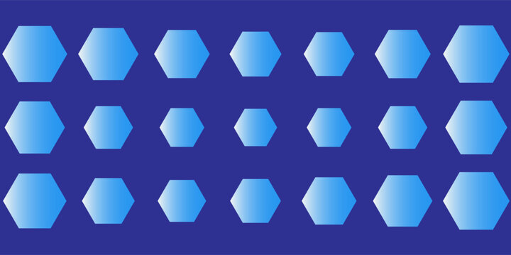 Hexagon abstract background. Blue geometric gradient shape glowing. Digital hi tech technology vector illustration.