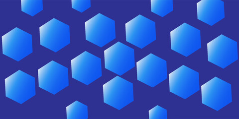 Hexagon abstract background. Blue geometric gradient shape glowing. Digital hi tech technology vector illustration. © H