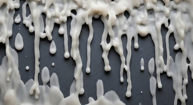 White Melted Wax Droplets On Surface.