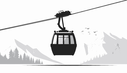 Cable Car Ride in Mountains. © Undangan