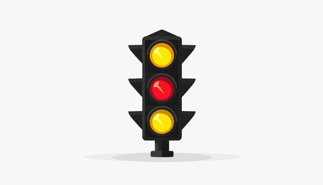 Traffic Light with Red Yellow Lights.