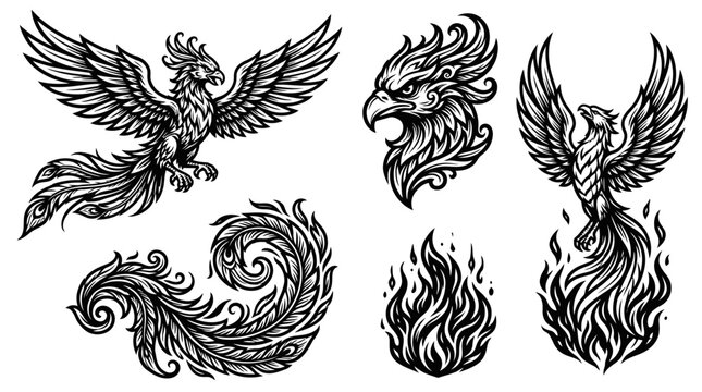 Phoenix Tattoo Designs - Mythical Bird, Fire, Wings