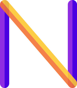 Modern abstract geometric letter N logo icon featuring colorful overlapping bars for digital network connectivity illustration