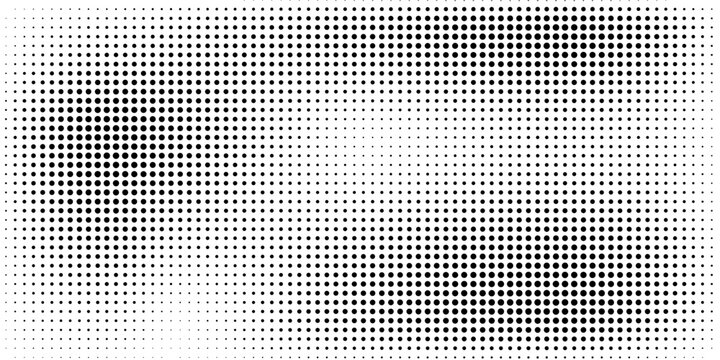 Abstract black halftone dot pattern with irregular organic shapes on white background. Vektor ini cocok untuk web, presentasi, iklan, teknologi, sport dan lain-lain