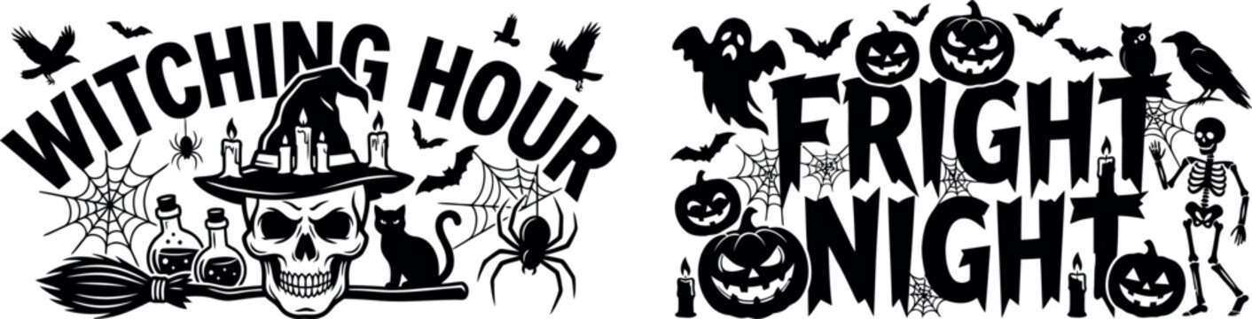 Labor day skeleton wearing hard hat with hammer halloween construction worker skull. Halloween day graphic designs witching hour and fright night illustrations