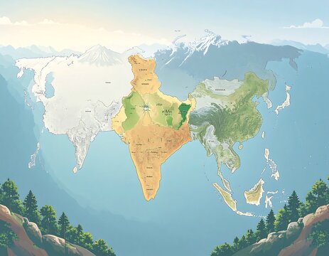 World map highlighting India