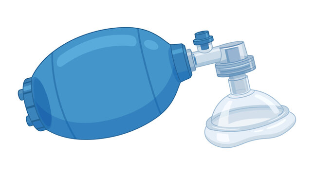 Flexible Blue Rubber Manual Resuscitator Bag Valve Mask