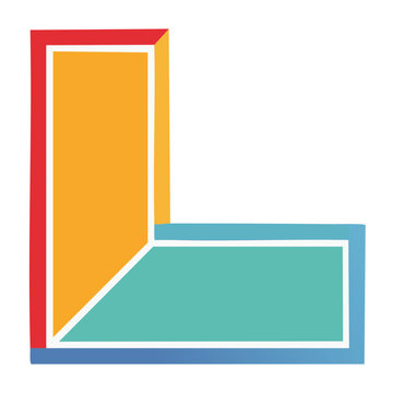 Colorful Abstract L Shape Vector Design