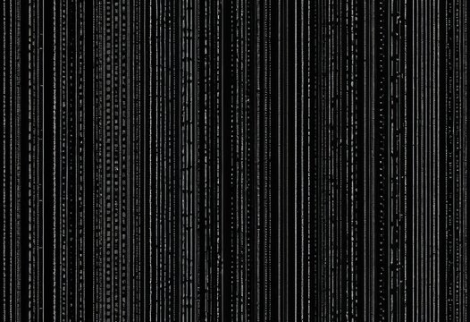 Abstract digital rain code background, binary data stream texture on black