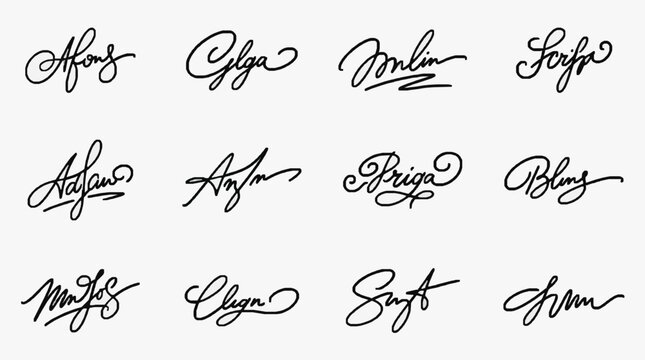 Collection of handwritten signatures in cursive script.