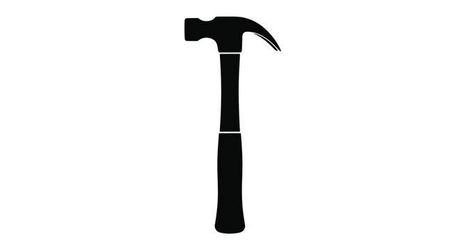 Hammer Silhouette Against A White Background Black And White Design