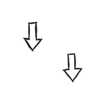 Handdrawn black minimalist line icons of brackets or parentheses symbols isolated on transparent background