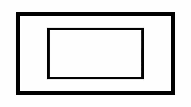 Minimalist black frame with nested rectangle border on white background