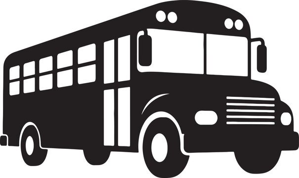 School bus transportation icon for children education travel concept.