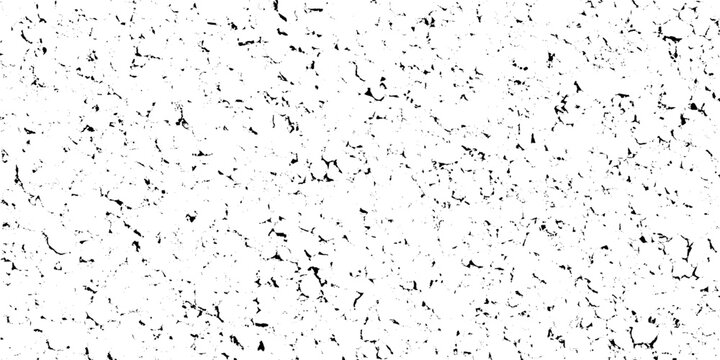 Black and white vector illustration of a textured background with grunge scattered debris and particles on a white surface