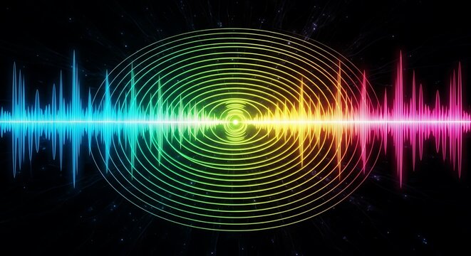 Vibrant Sound Wave Graphic Design Element.