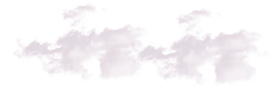 Horizontal dramatic white sky clouds isolated on black background. High resolution fluffy white cumulus cloud row cutout element
