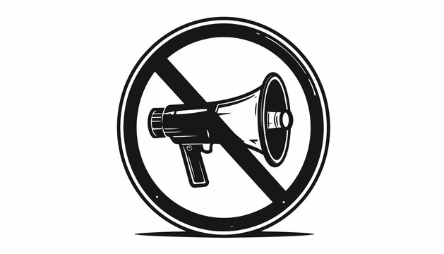 No Megaphone Prohibition Sign Symbol.