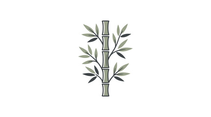 Fototapeta premium Minimalist Bamboo Stalk with Leaves Icon