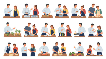 Fototapeta premium Diverse People Cooking and Preparing Food Together
