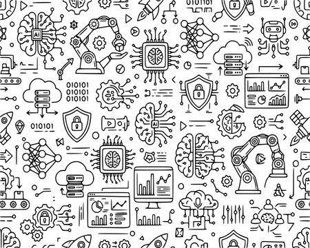 Technology Innovation Doodle Background Vector