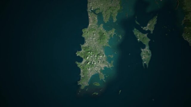 Phuket Map, Zoom in Version, Satellite Map Top-Down View Video 4k