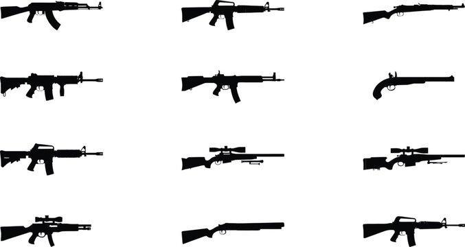 Black and white line collection of various military aircraft silhouettes fighter jets bombers