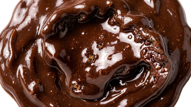 Chocolate ganache is spread in a thick, glossy swirl to demonstrate the rich consistency of the decadent dessert topping.