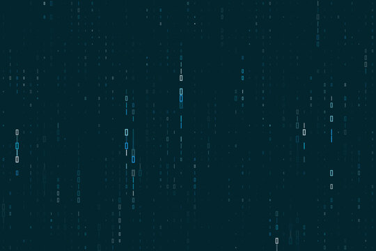 Abstract Digital Binary Code Background with Glowing Vertical Data Streams for Cyber Security and Technology Concepts