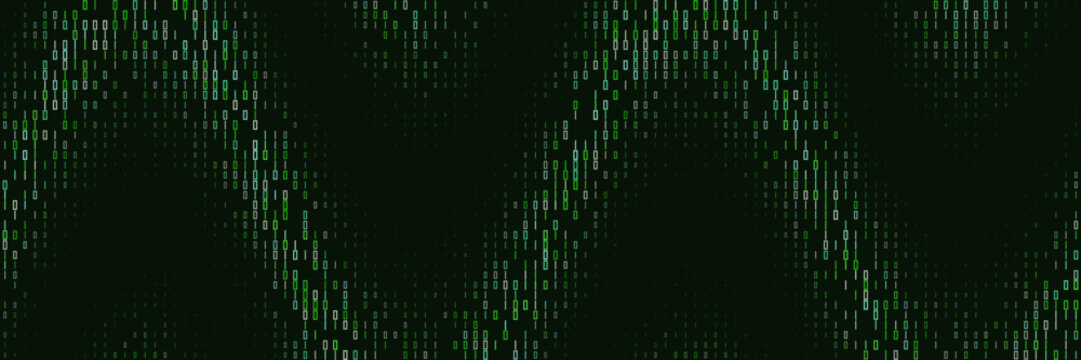 Abstract Digital Binary Code Wave Background for Cybersecurity and Data Technology Concepts
