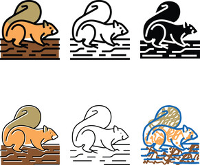 Obraz premium squirrel forms wild animal color icon vector. squirrel wild animal sign. isolated symbol