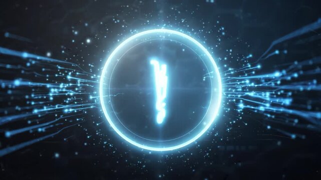 Digital shopping cart icon glowing with futuristic blue light and data streams, symbolizing online commerce technology, ecommerce network, retail business, marketing, sale, and consumer electronic