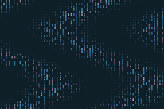 Abstract Binary Code Background with Digital Data Flow for Cybersecurity and Technology Concepts