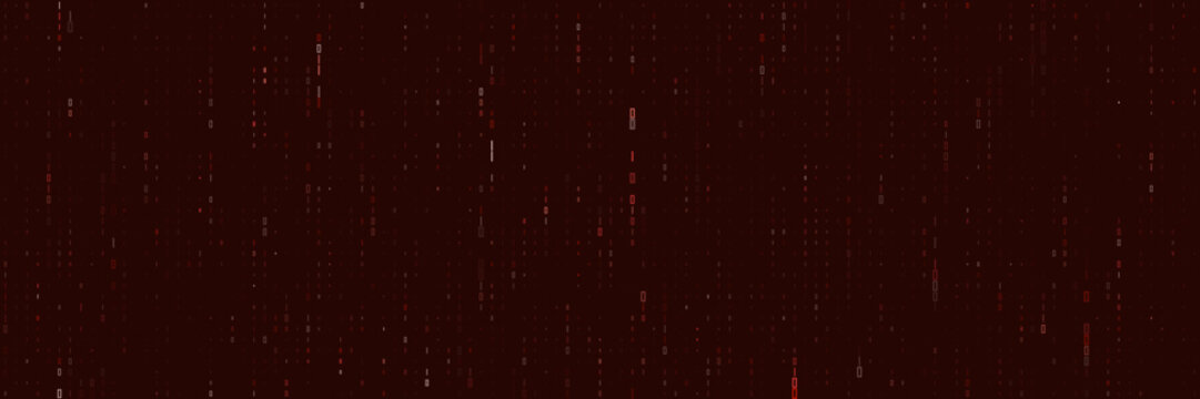 Dark Red Binary Code Digital Rain Background for Cyber Security and Data Technology Concepts