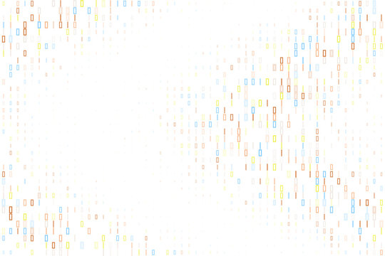 Abstract Digital Data Stream Background with Colorful Binary Code Rectangles for Technology and Software Concepts