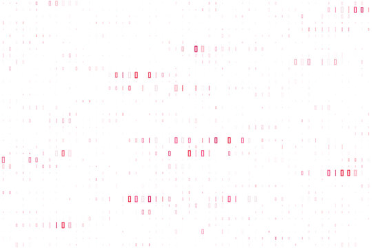 Abstract Binary Code Background with Red Highlighted Data Bits for Digital Technology and Cybersecurity Concepts