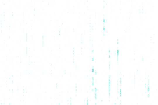 Abstract Digital Binary Code Background with Falling Teal Data Streams for Technology and Cybersecurity Concepts