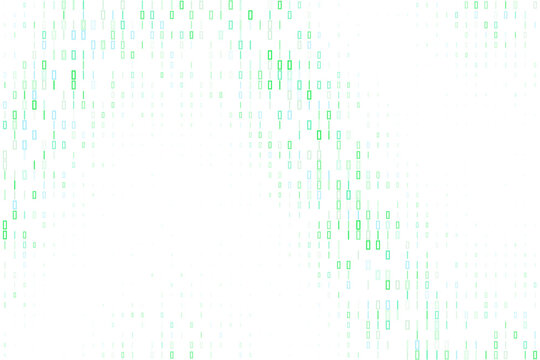 Abstract Digital Binary Code Background with Falling Green and Blue Numbers for Technology and Data Security Concepts